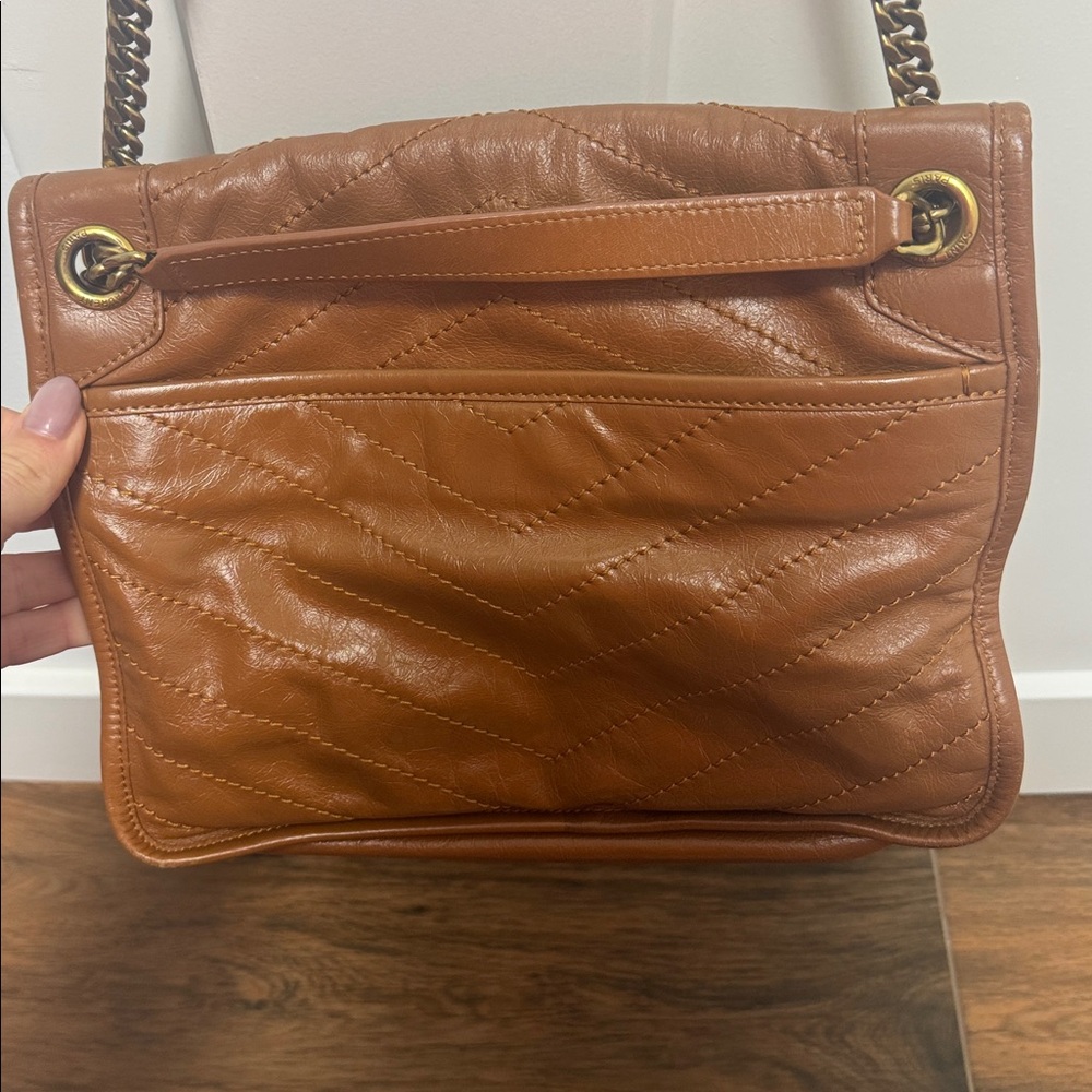 Yves Saint Laurent Tan Quilted Crossbody Bag - Picture 4 of 4